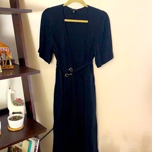 Banana Republic Black Midi wrap dress